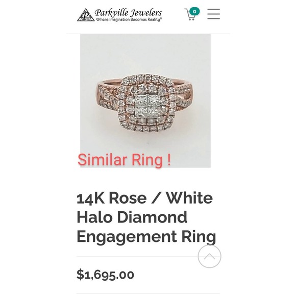 Diamond Engagement Ring Princess & Round 10K Rose Gold - Size 4,5,6,7 - Picture 11 of 12